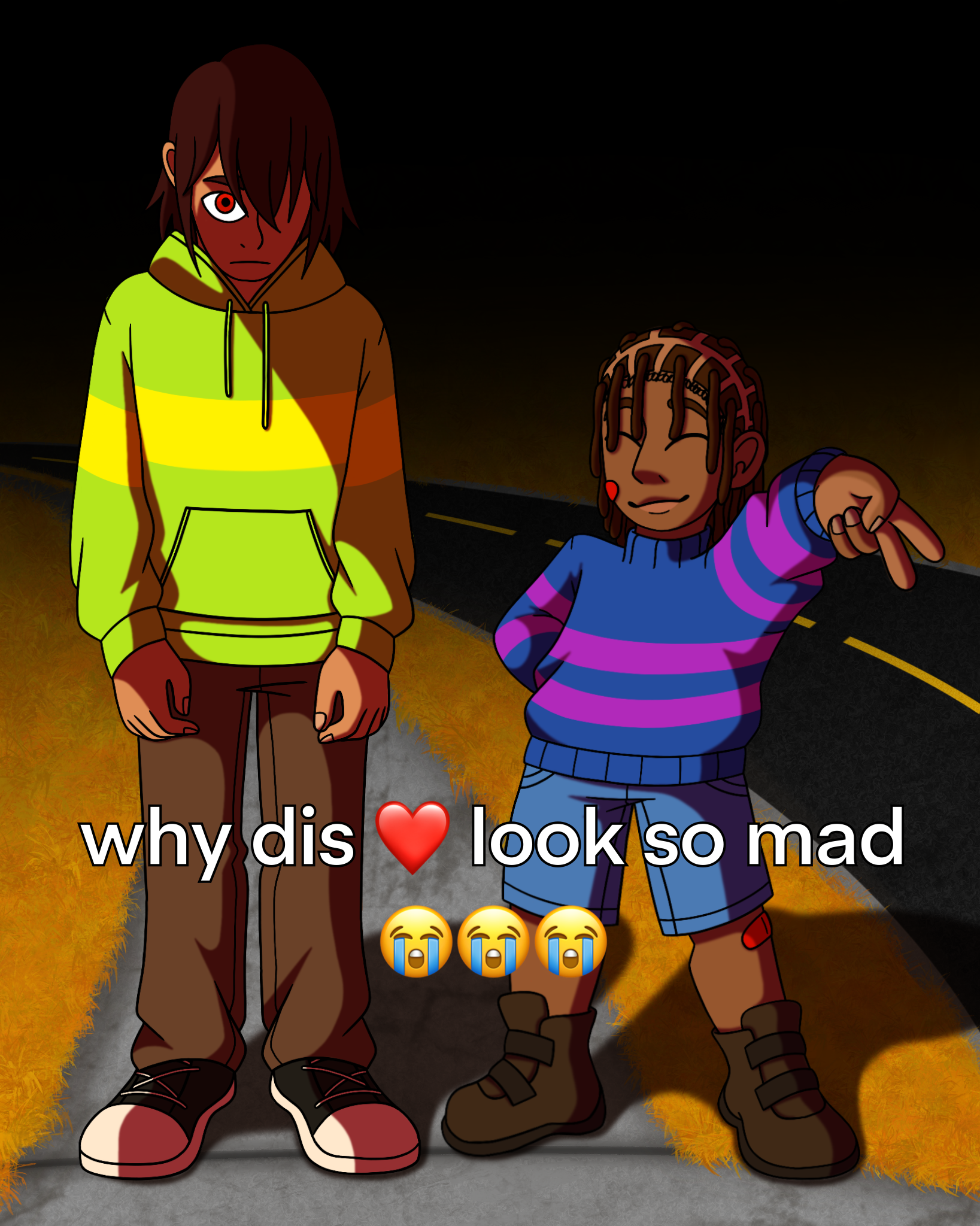 2025, Digital, Background, Deltarune, Undertale, UTDR, Kris Dreemurr, Frisk